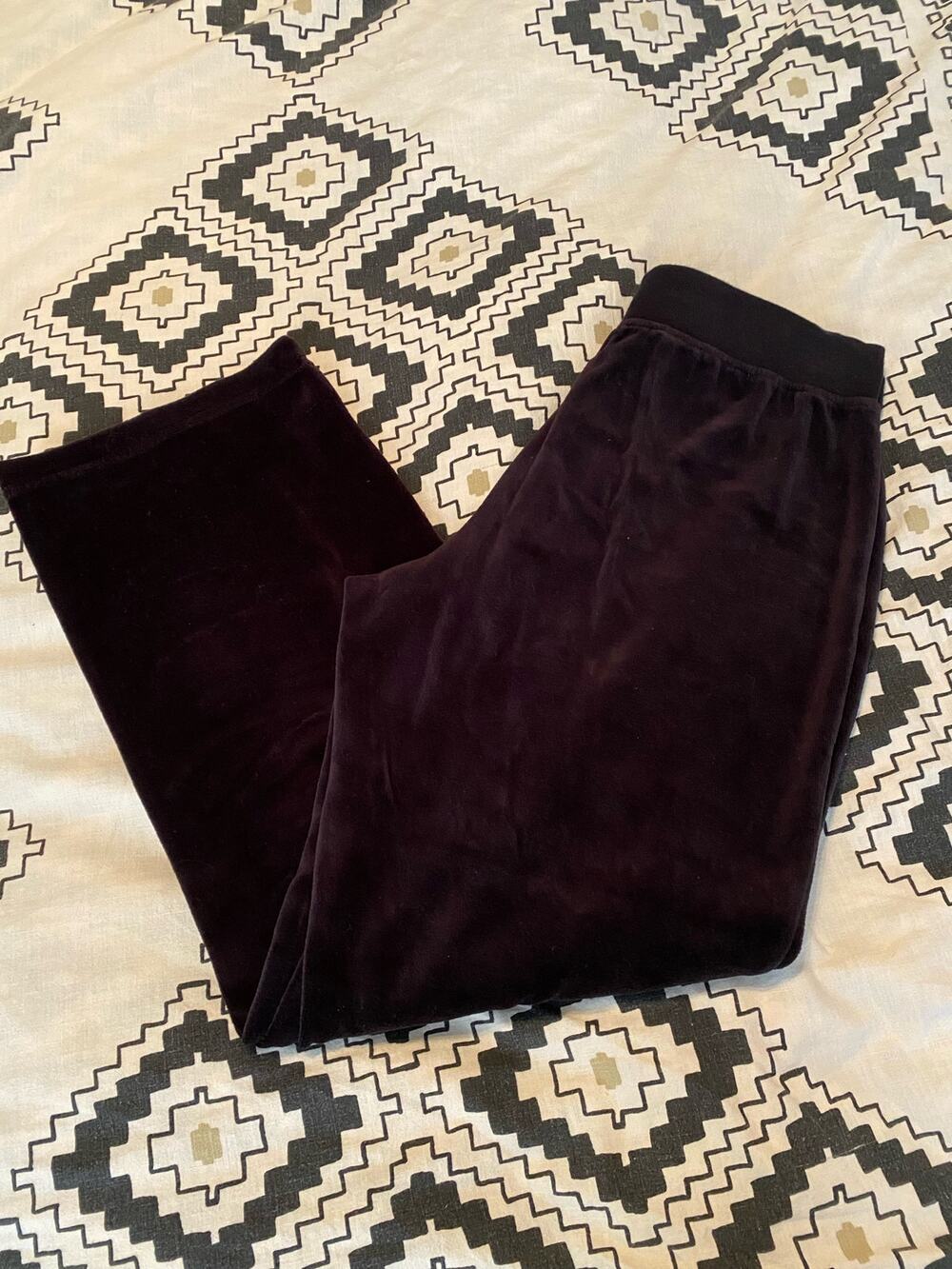 Y2K vintage black velour track pants size medium petite